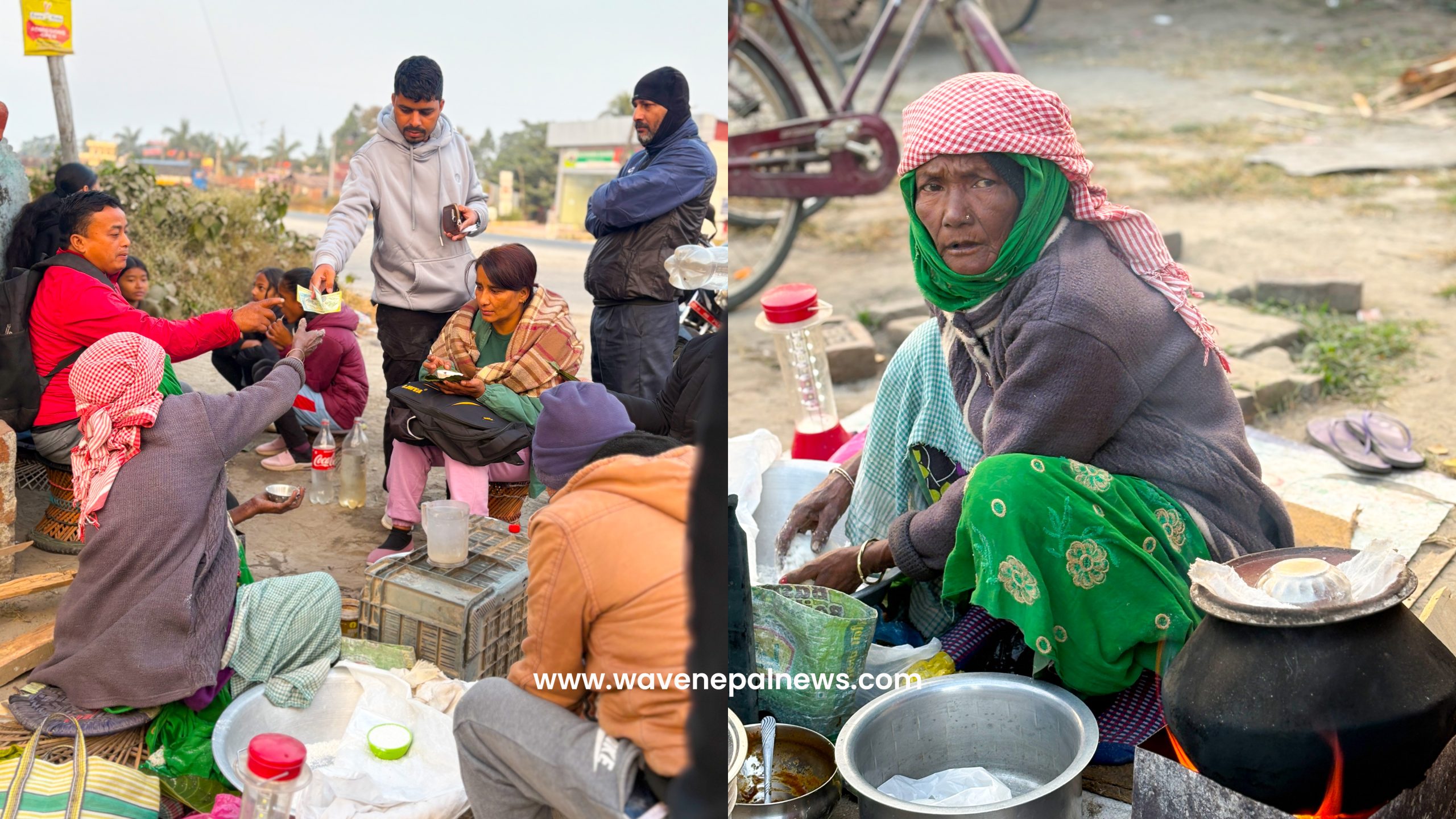 जाडोमा भक्का बेचेर घर चलाउँदै महिला